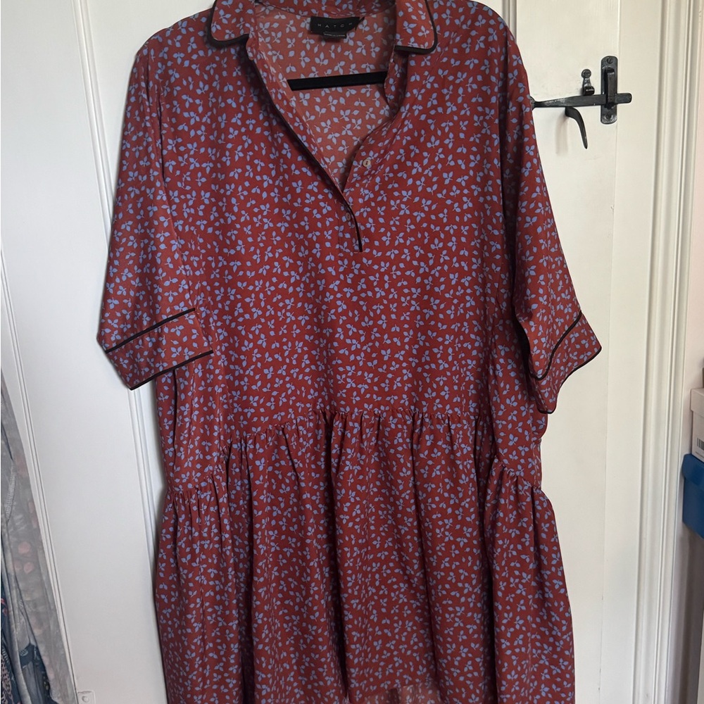 Hatch Burnt Orange Floral Maternity Dress